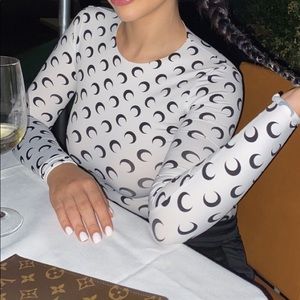 Marine Serre
crescent moon-print top